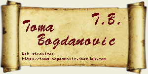Toma Bogdanović vizit kartica